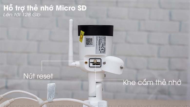 Camera đọc thẻ nhớ Micro SD, tốt đa 128GB