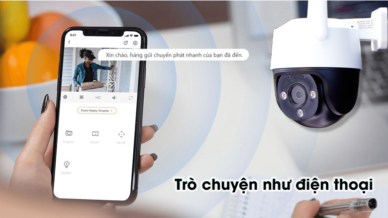 Tích hợp mic và loa ngay trên camera